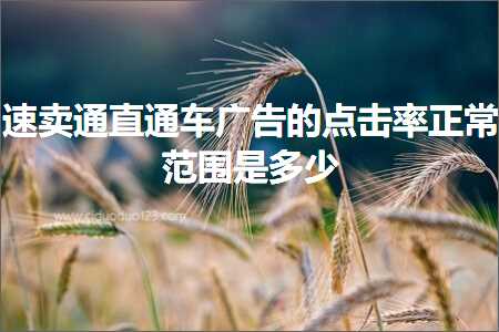 璺ㄥ鐢靛晢鐭ヨ瘑:閫熷崠閫氱洿閫氳溅骞垮憡鐨勭偣鍑荤巼姝ｅ父鑼冨洿鏄灏? width=